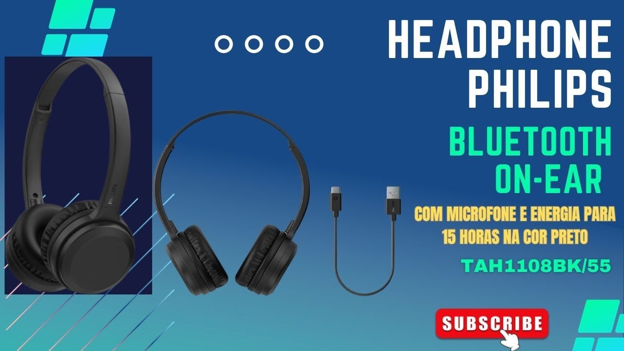 Poucos Sabem Que É Desse Jeito - Headphone Philips  Bluetooth On-Ear -  Tah1108Bk/55