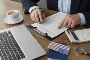 Image by freepik Visa Application Composition With American Flag