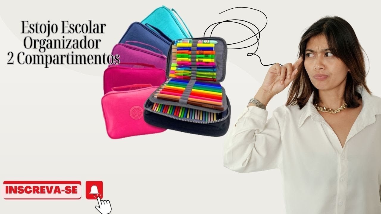Cuidado! Estojo Escola Organizador 2 Conpartimentos