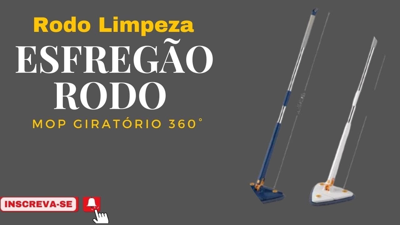 Não Veja Isto! Esfregão Rodo Limpeza Triângulo Mop Giratório 360°