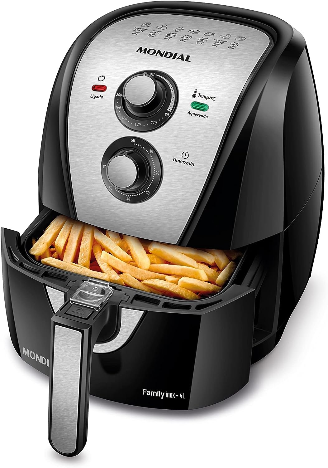 Fritadeira Sem Óleo Air Fryer 4L, Mondial, Pretoinox, 1500W, 110V - Afn-40-Bi (2)