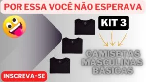 ESSA VOCÊ NÃO SABIA! KIT 3 CAMISETAS MASCULINAS  BASICAS