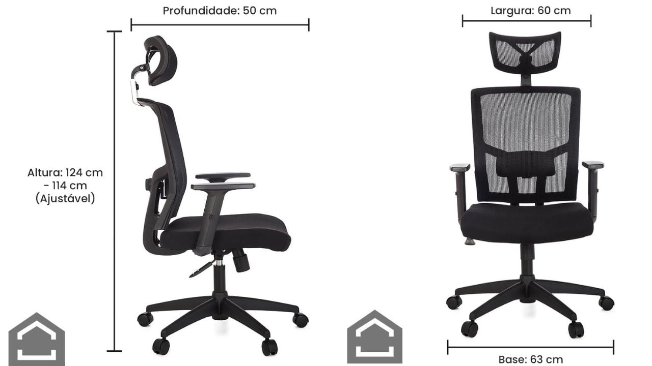 Cadeira presidente giratória ergonômica anm312 p – caracteristicas Cadeira Presidente Giratória Ergonômica Anm312 P - Caracteristicas