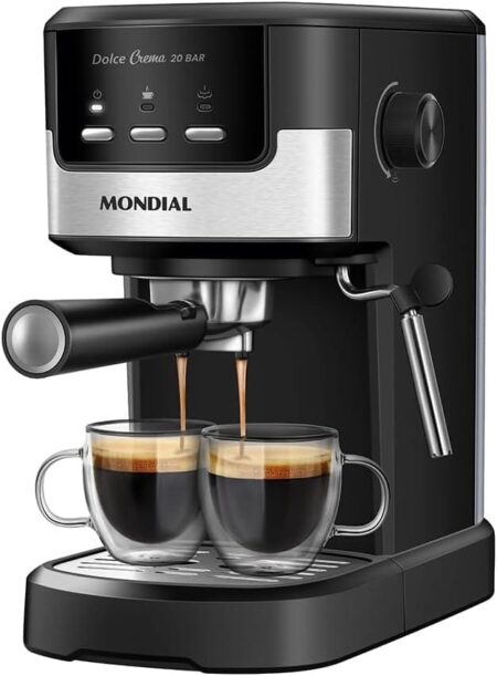 Cafeteira Espresso Dolce Crema 20 Bar, Mondial, Preto/Inox,. Veja Isto!