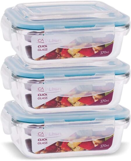 Conjunto 3 Potes Vidro Hermético Marmita Mantimentos 370Ml. Veja Isto!