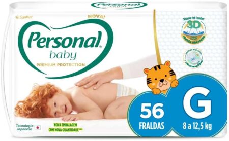 Black Friday Amazon Personal Fralda Baby Premium Protection G, 56 Unidades