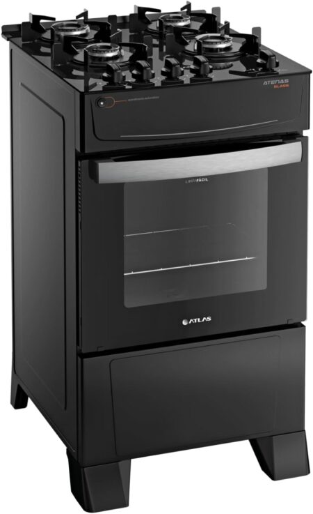 Oferta Online Fogão Atlas 4 Bocas Preto Atenas Com Acendimento