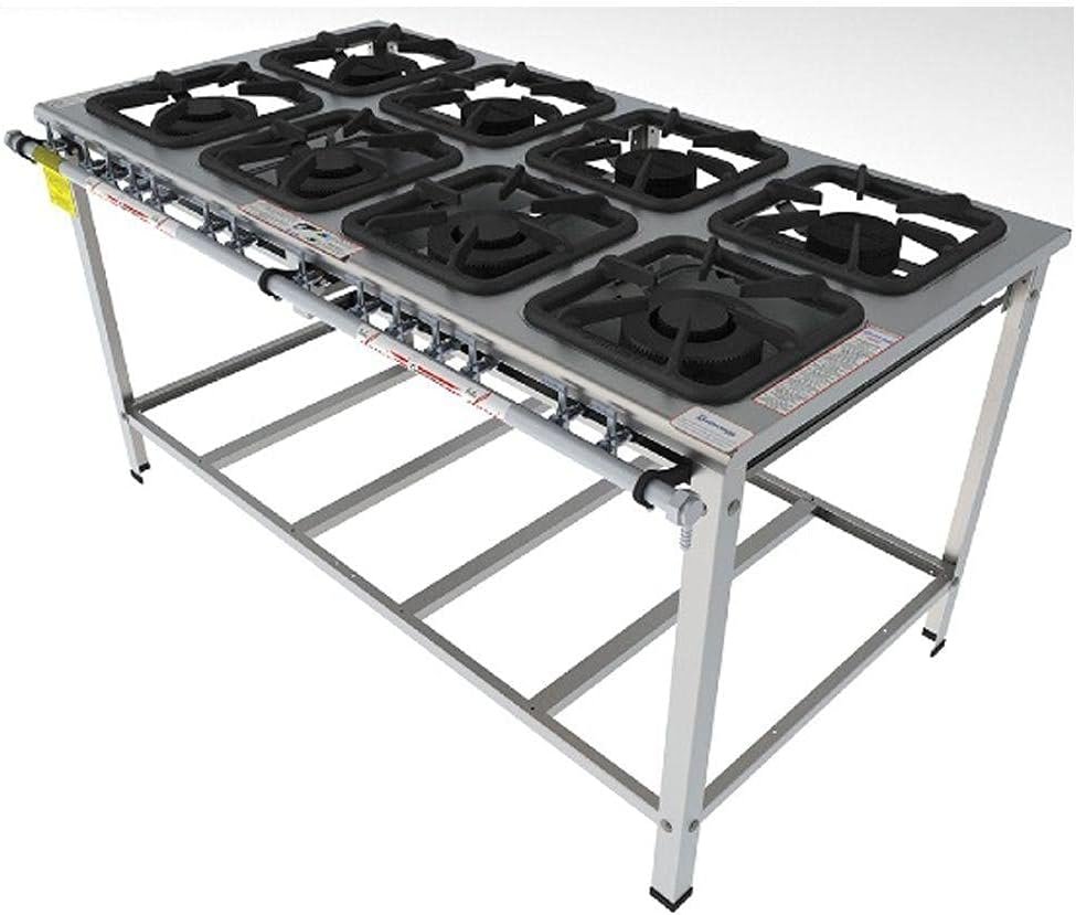 Fogão 8 Bocas Industrial Inox