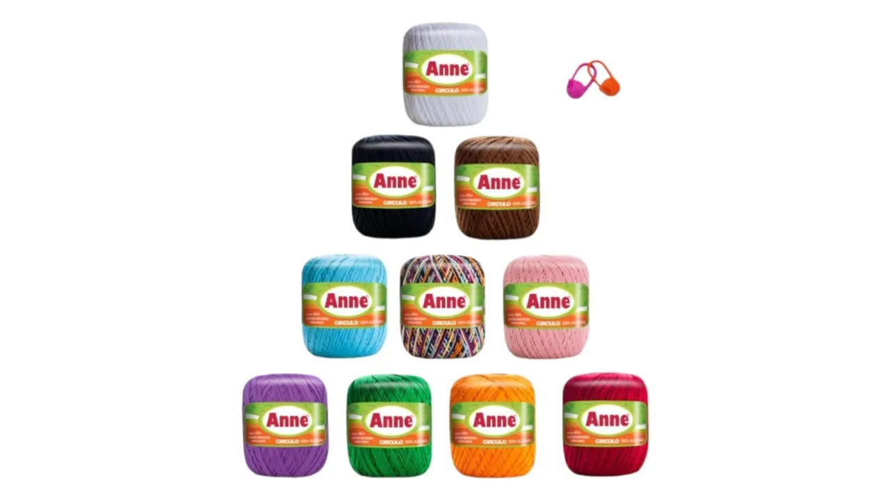 Kit 10 Linha Anne 65M 19G Ptricô Crochê Cores Sortidas